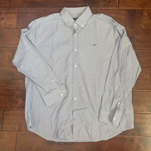 Vineyard Vines Whale Shirt Men’s Button Down Blue Check 100% Cotton L/S XL